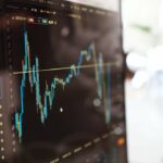 Close-up of a forex trading chart displaying currency movements in a digital trading platform.